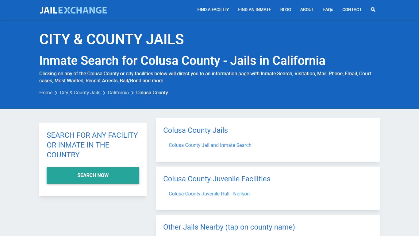 Inmate Search for Colusa County | Jails in California - Jail Exchange