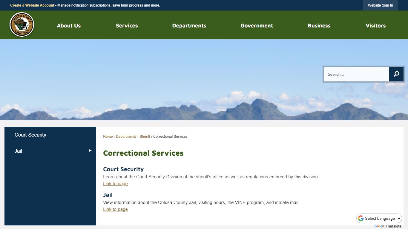 Correctional Services | Colusa County, CA - Official Website